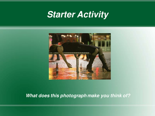strarter activity - linked to binge drinking