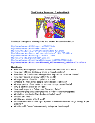 The Effect of Processed Food on Health