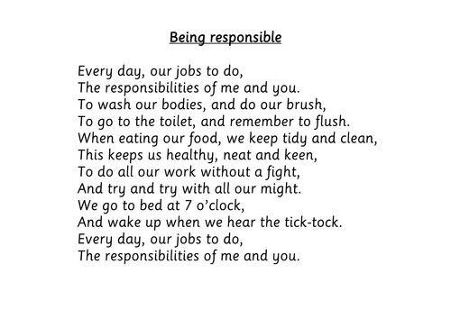 Being responsible poem