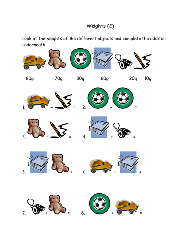 Weights 1 worksheet by J25 - Teaching Resources - TES