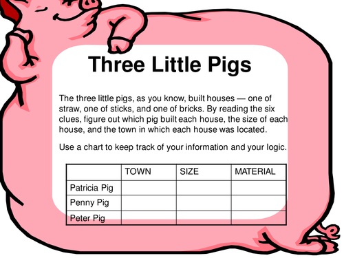Three Little Pigs (Brain Teaser)