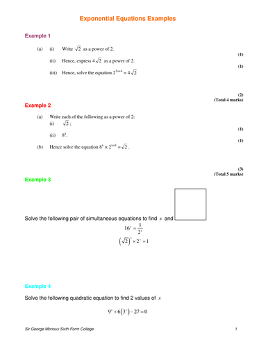 Exponential Equations