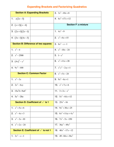 Factoring Quadratics