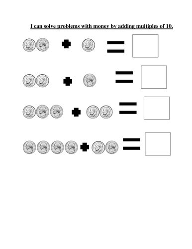 Adding Multiples of 10 (money) | Teaching Resources