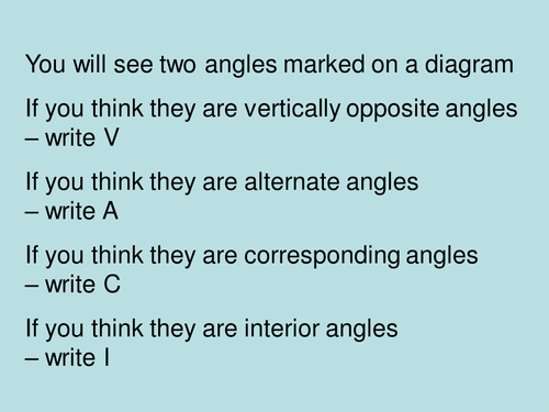Identifying Angles between Parallel Lines