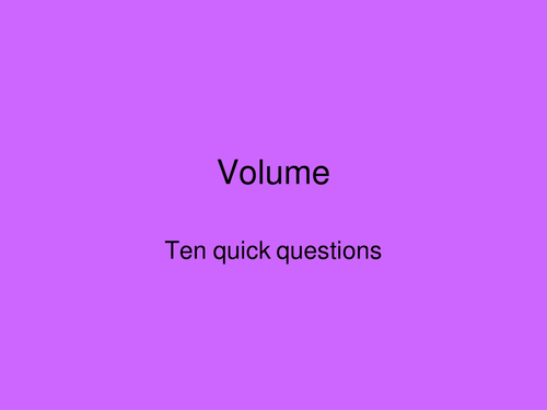 Determining Volume