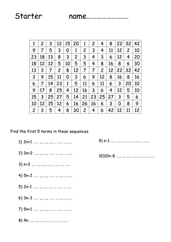 Sequences from rules - wordsearch
