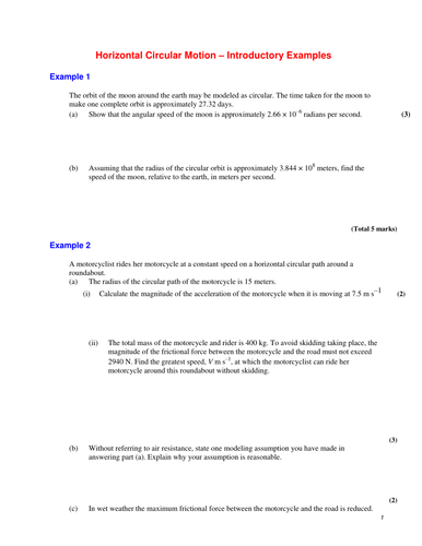 Horizontal Circular Motion