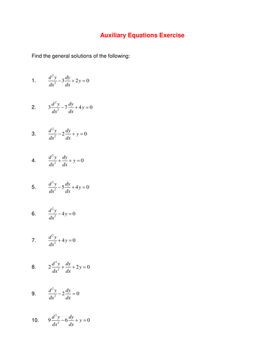 Second order Differential Equations