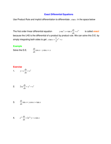 First order differential equations