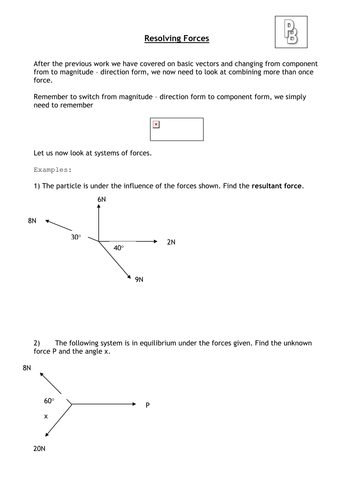 2 Resolving Forces Examples