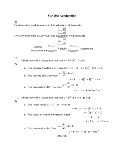 Variable Acceleration