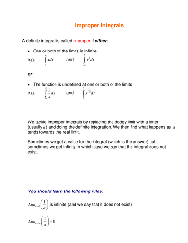 Improper Integration