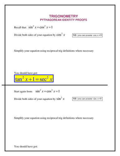 Reciprocal Trig functions