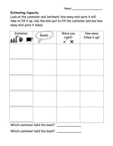 Capacity - estimating and checking capacity using non-standard ...