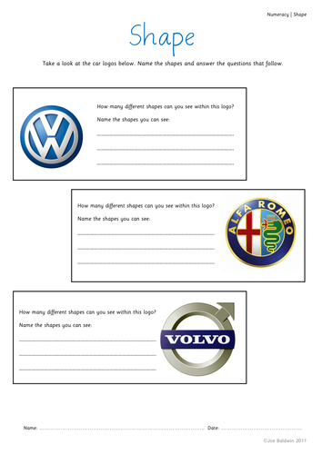 Car Logos - Shape Activity