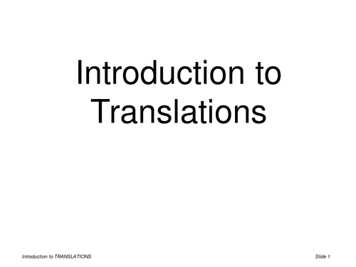 Introduction to Translations