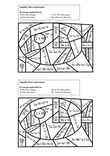 Simplifying Expressions Puzzle | Teaching Resources