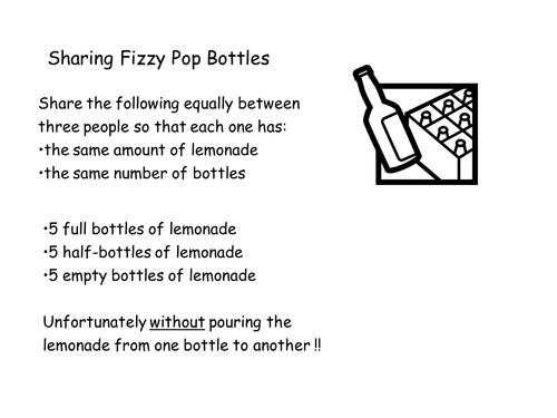Sharing Fizzy Pop puzzle