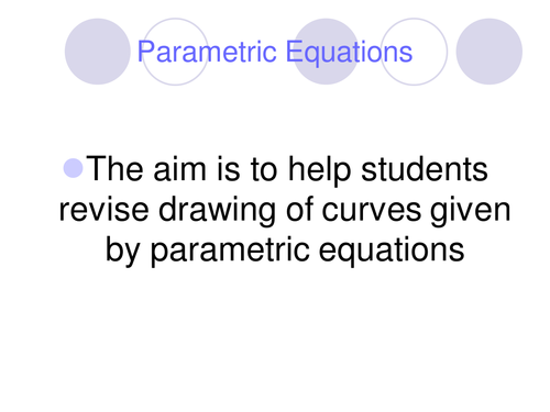 Pre-calculus and Parametric equation