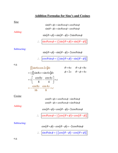 Addition Formulae