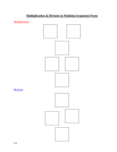 Modulus - Argument Form