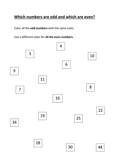 Odd and even number worksheet by michaelgrange - UK Teaching Resources