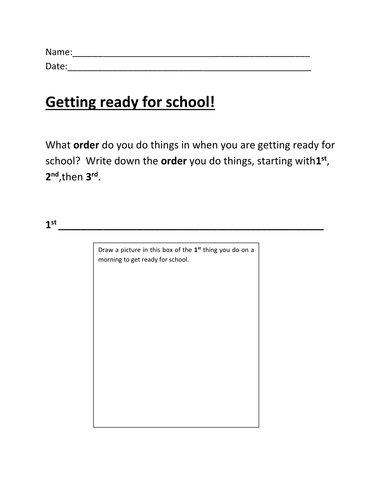 Sequencing worksheet. | Teaching Resources