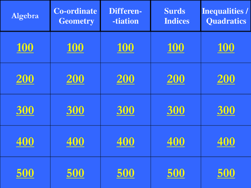New Core 1 Jeopardy