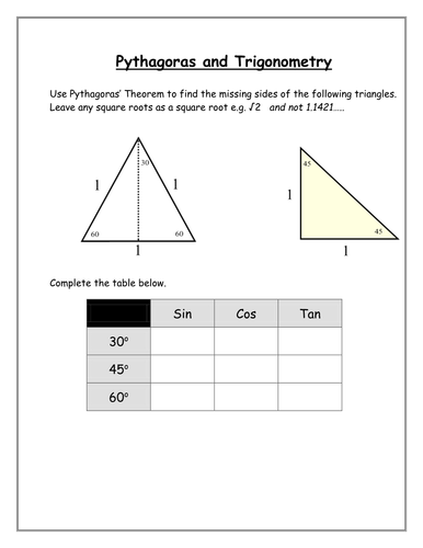 Trig and Pythag