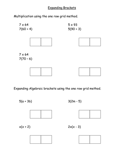 Expanding Brackets | Teaching Resources