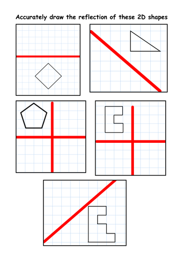 reflections of 2d shapes teaching resources