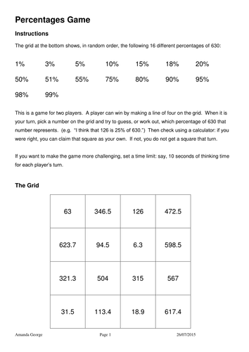 Percentages Game