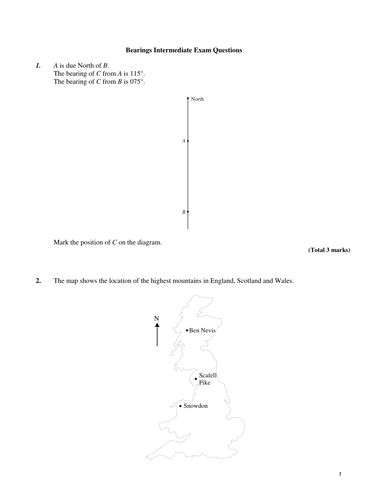 Test Questions – Bearings 2