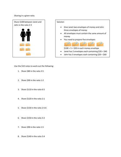 Sharing in a given ratio