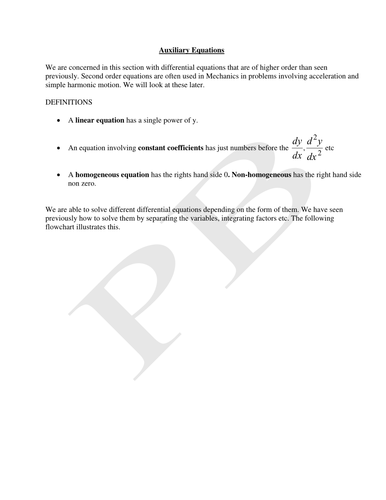 Auxiliary Equations