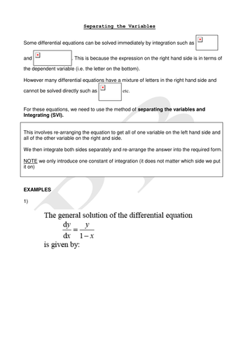 Separating the Variables