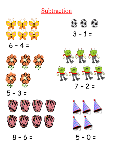 Subtraction using pictures