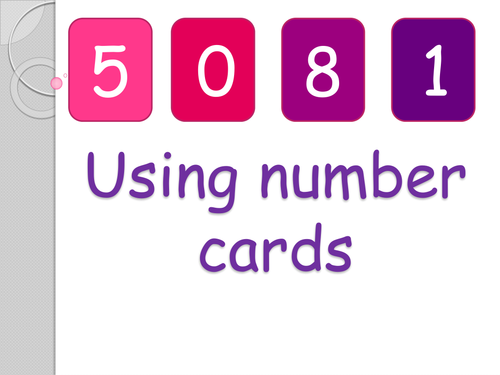 Presentation on number cards
