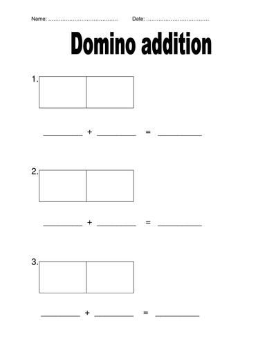 Domino Addition Worksheets by bios444 - UK Teaching Resources - TES