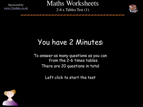 2-6 x Tables Tests