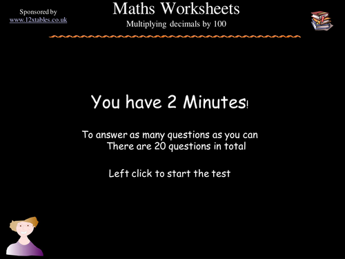 Multiplying decimals by 100 Handout