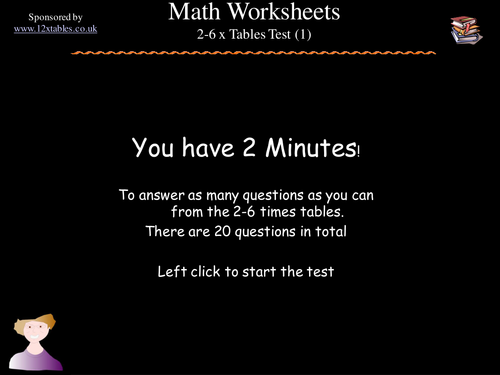 2-6 multiplication tables test #1