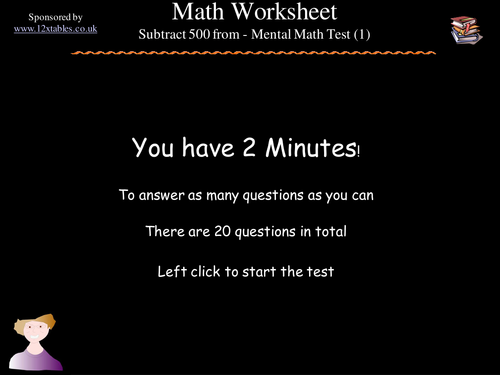 Subtracting 500 from questions