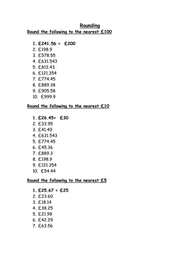 Rounding and estimation | Teaching Resources