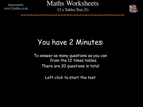 7-12 x Tables Tests