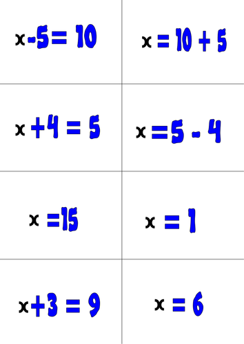 Simple algebra equations game