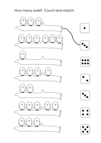 Owl babies counting sheet