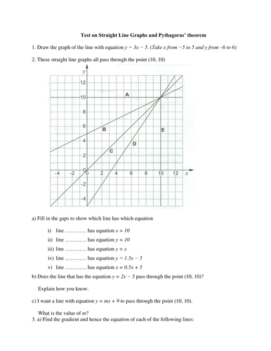 Lines & Pythagorean Theorem
