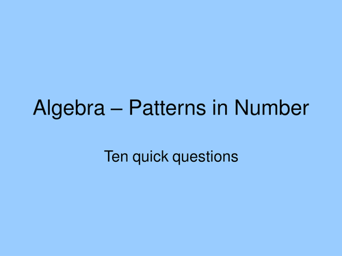 Algebra Quizzes